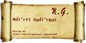 Márfi Györgyi névjegykártya